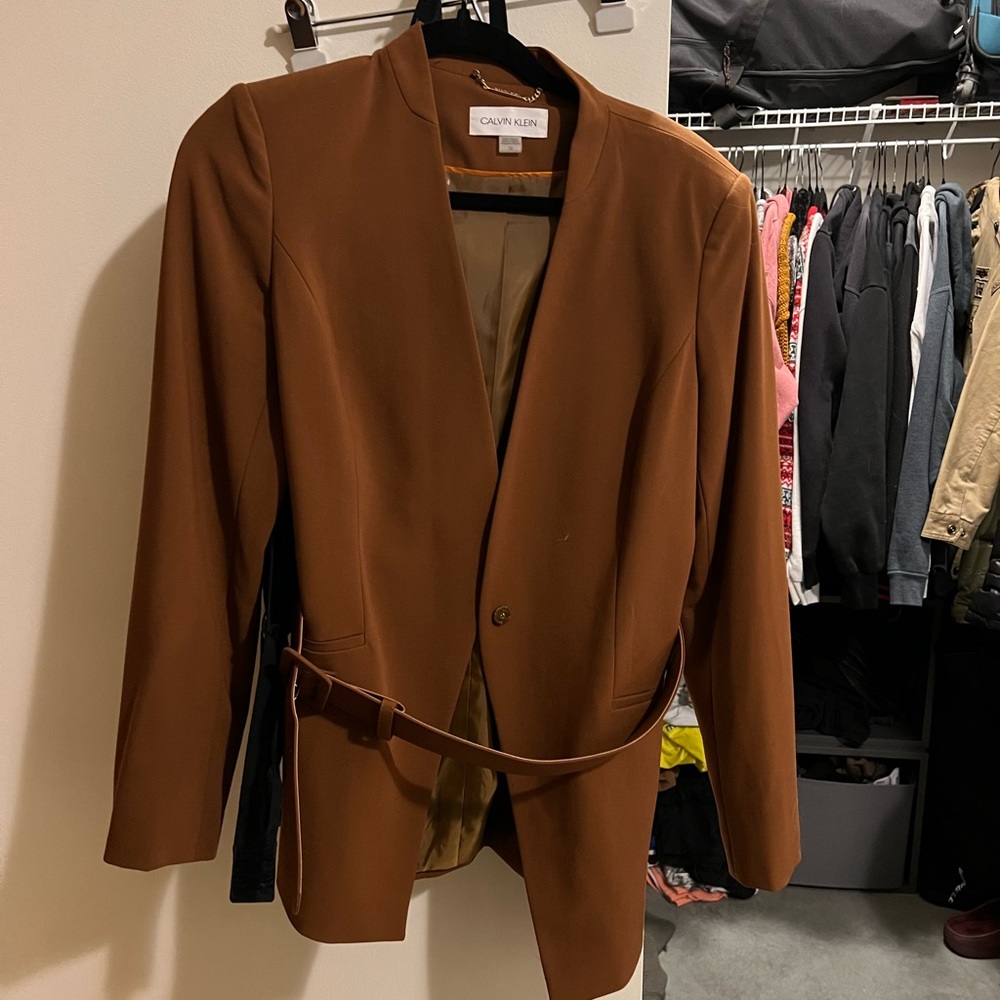 Calvin Klein Belted Blazer/Jacket, Size 10